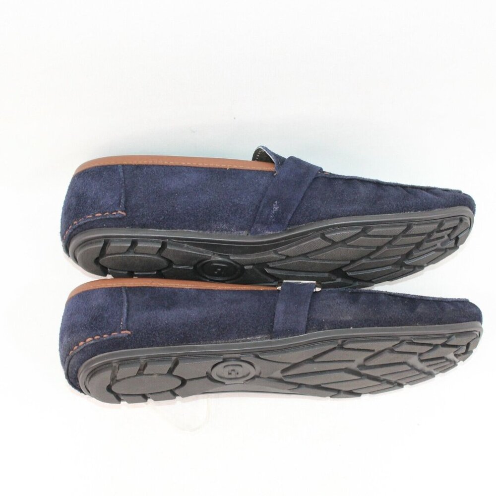 Gerpa Mens Sz 11.5M Navy Blue Leather Suede Buckle Slide On Driving Loafers Shoe - Picture 7 of 12
